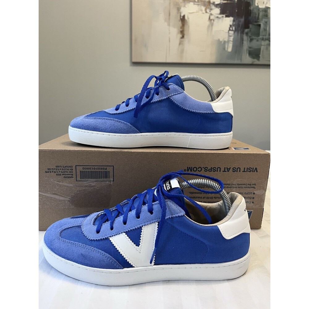 Victoria Berlin Azul Blue Suede Nylon Sneaker Shoes Womens Retro Size 41 US 10